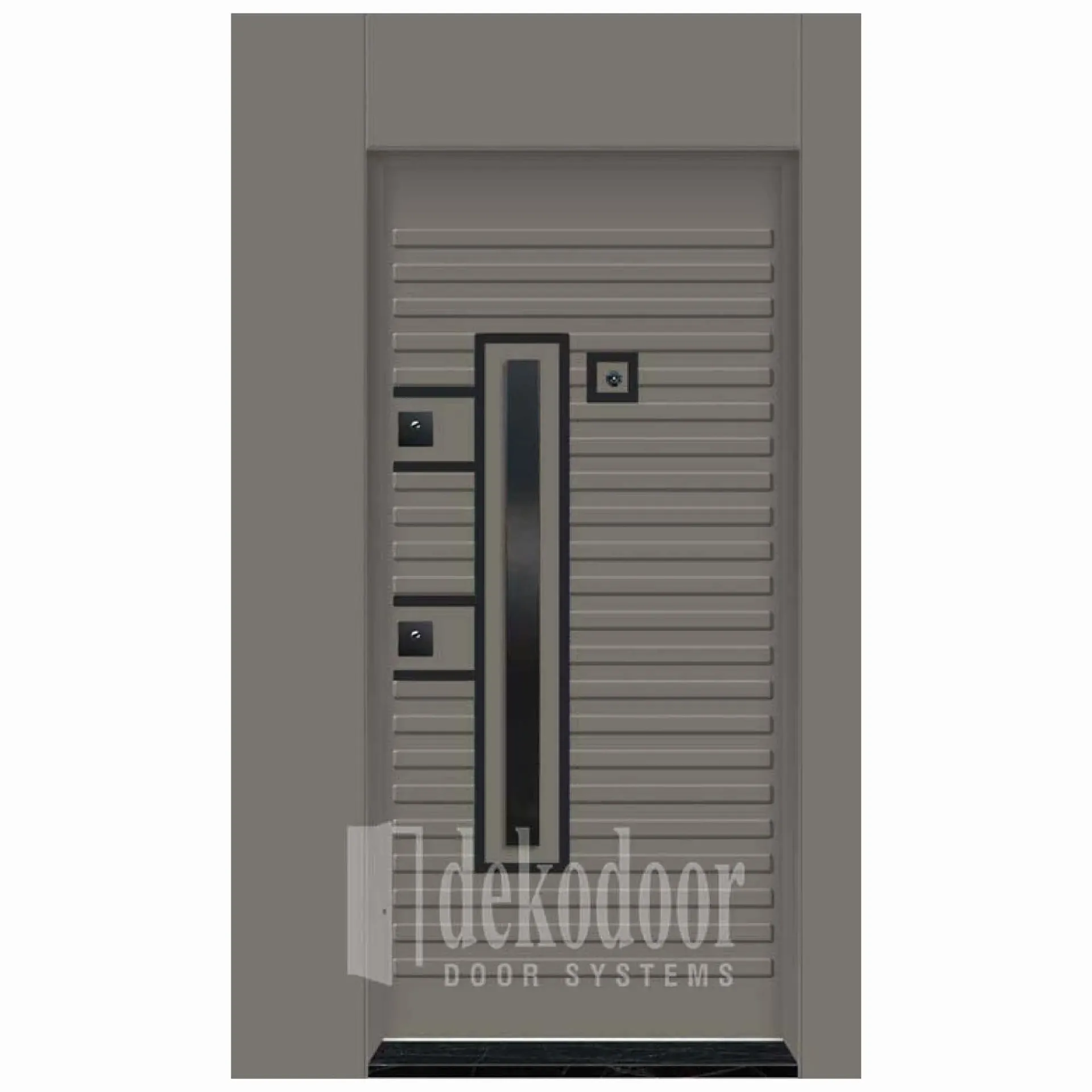 PVC Dual Color Door with Decorative Moldings DK-3009