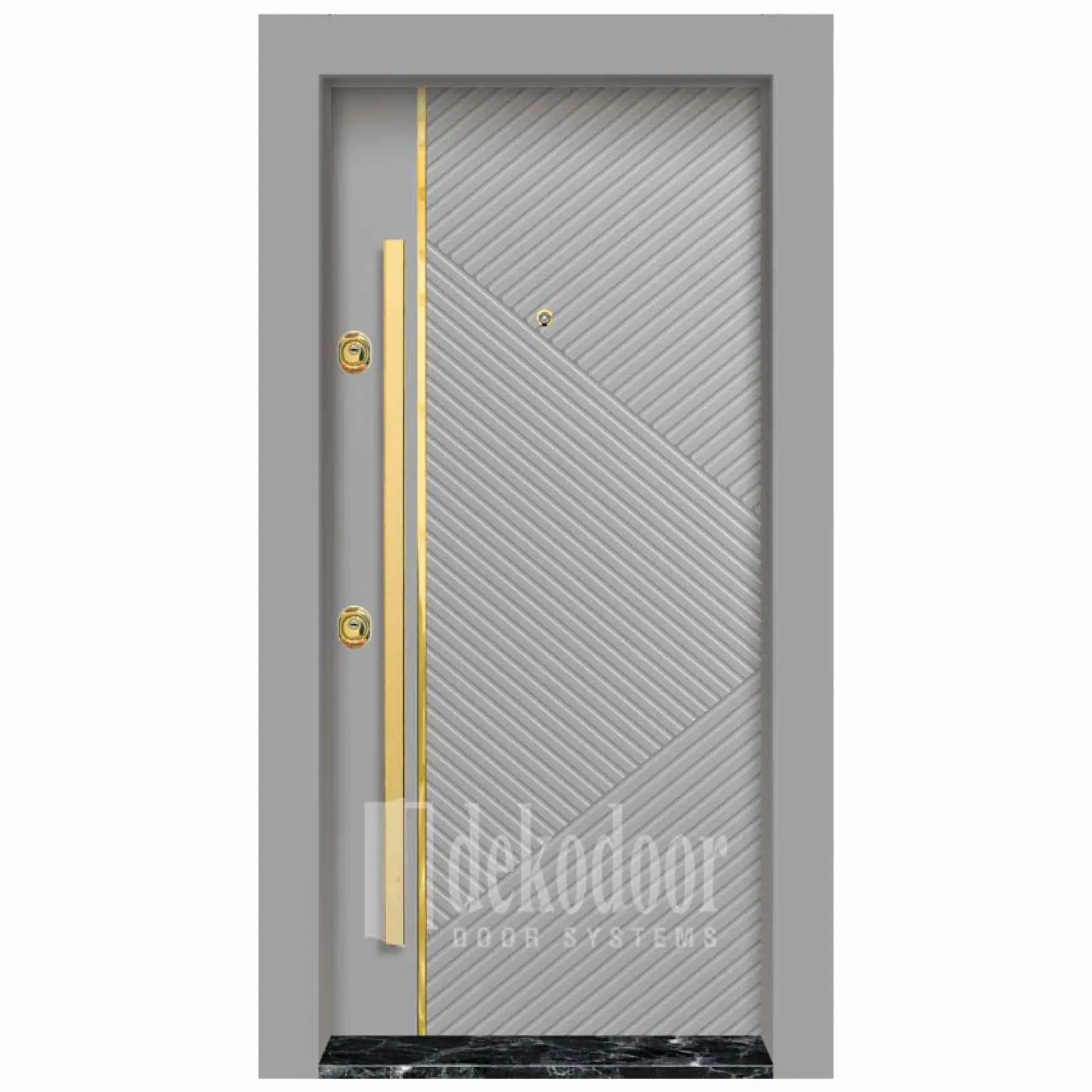 Porte PVC Rustique avec Détails Chromés DK-3010