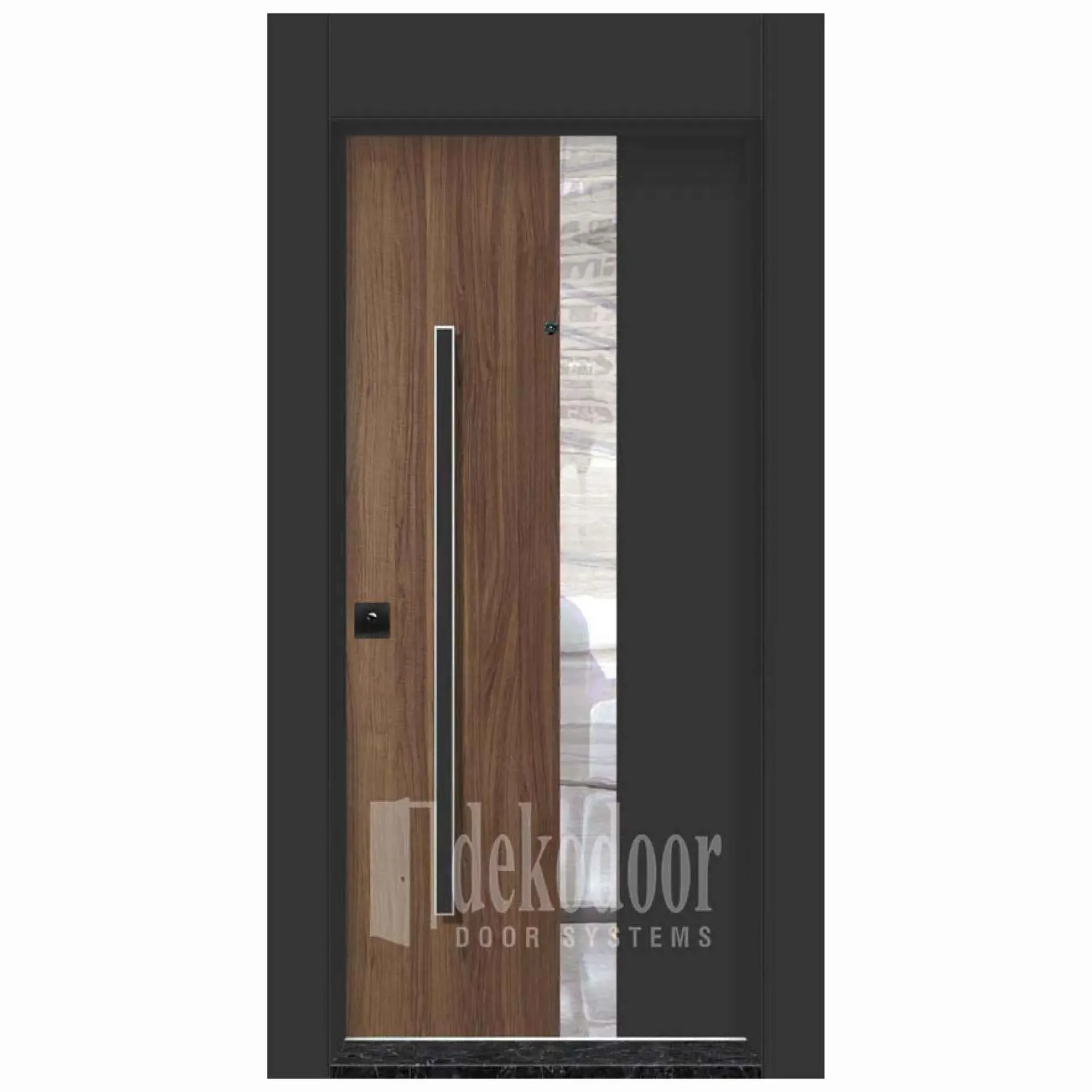 Exclusive-1000 Porte PVC Bicolore avec Détails Chromés