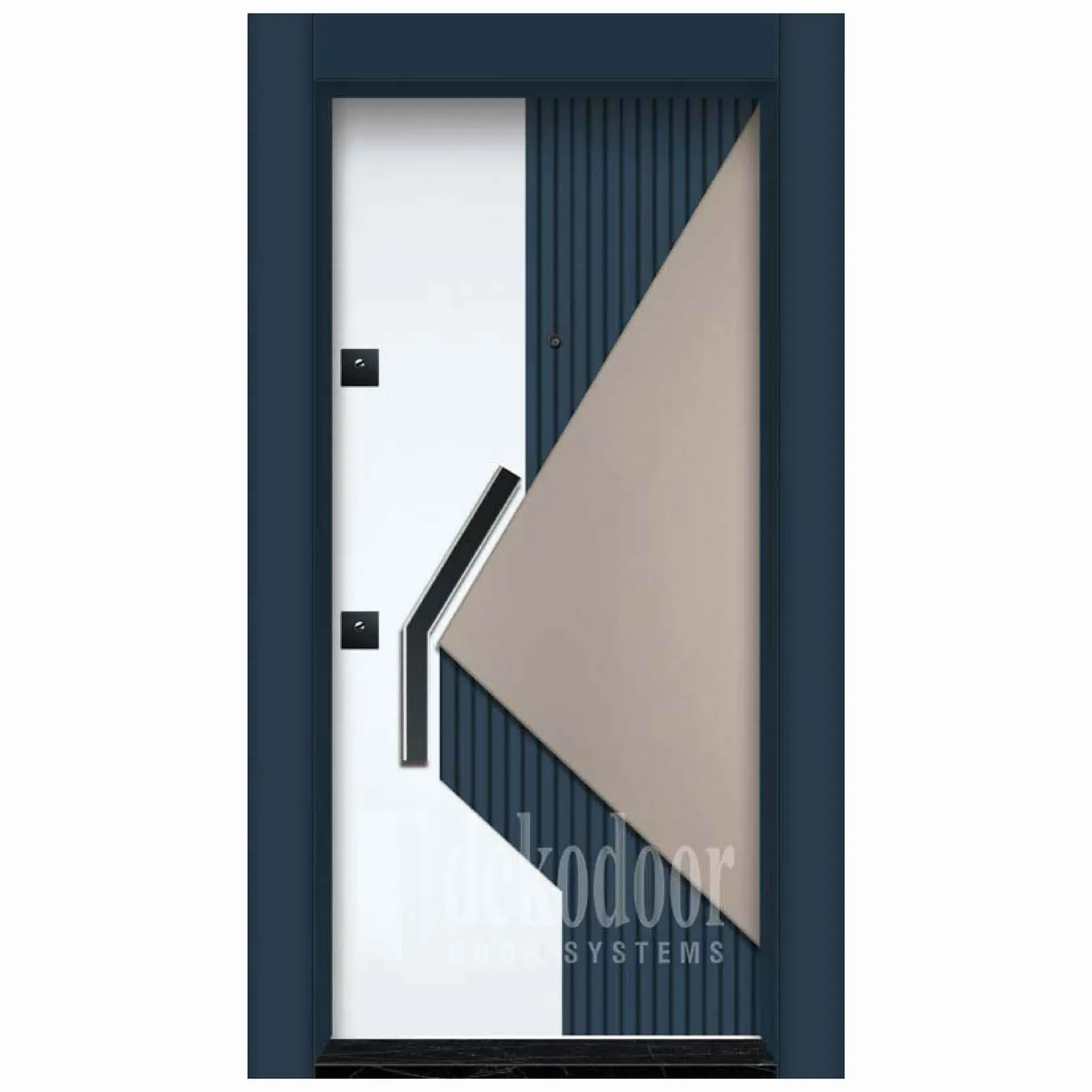Exclusive-1011 Porte PVC Rustique Bicolore Gaufrée